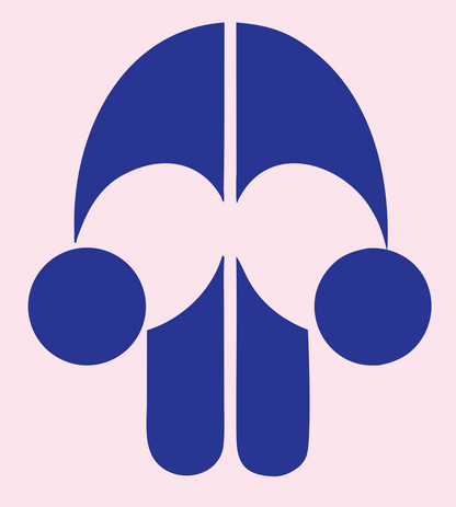Geometric Skull Face Mark #fce4ec/#283593