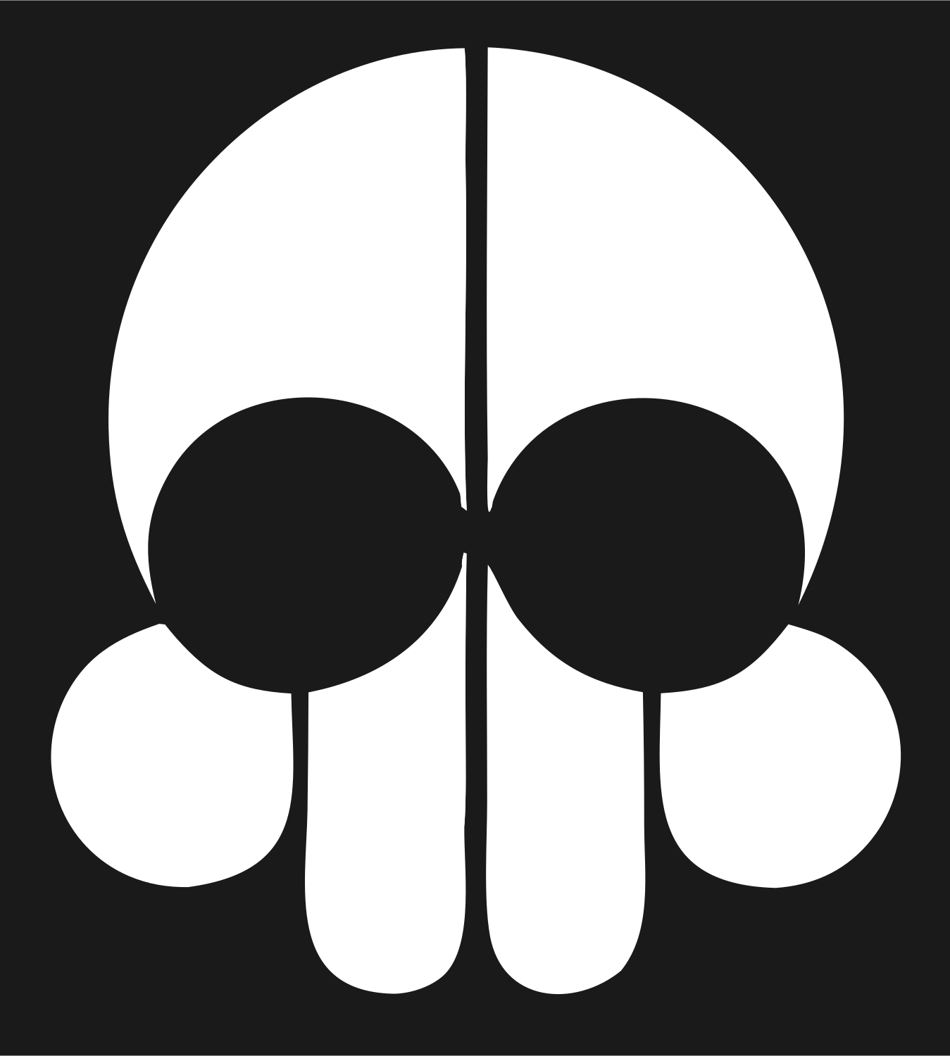 Negative Space Skull Icon #1a1a1a/#ffffff
