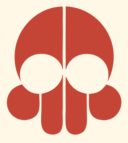 Negative Space Skull Icon #fff8e7/#c44536