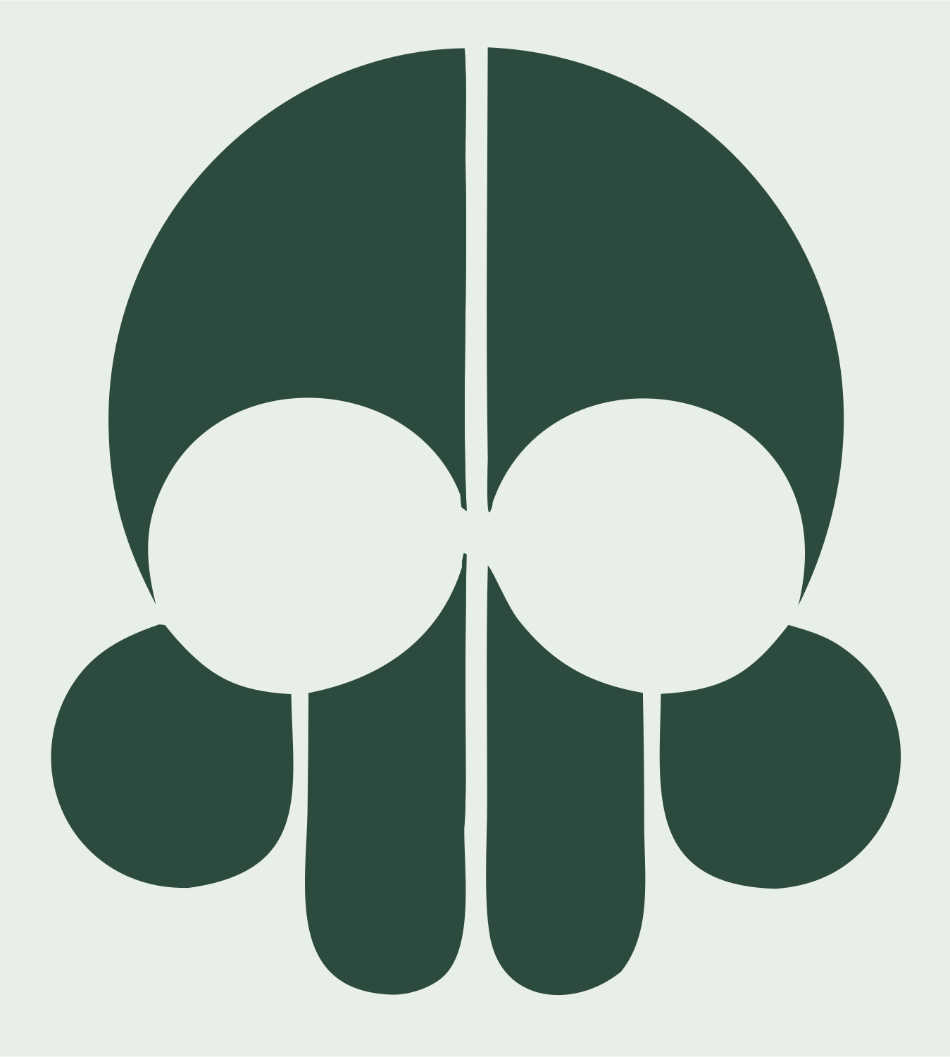 Negative Space Skull Icon #e8efe9/#2d4a3e