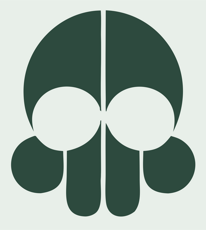 Negative Space Skull Icon #e8efe9/#2d4a3e