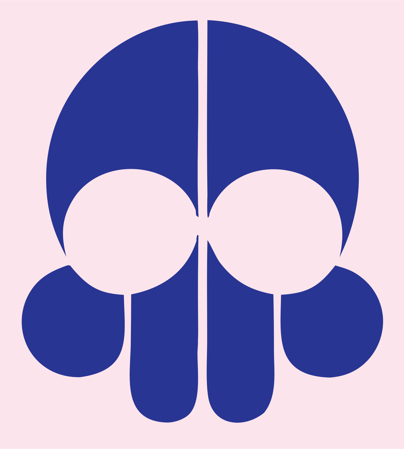 Negative Space Skull Icon #fce4ec/#283593