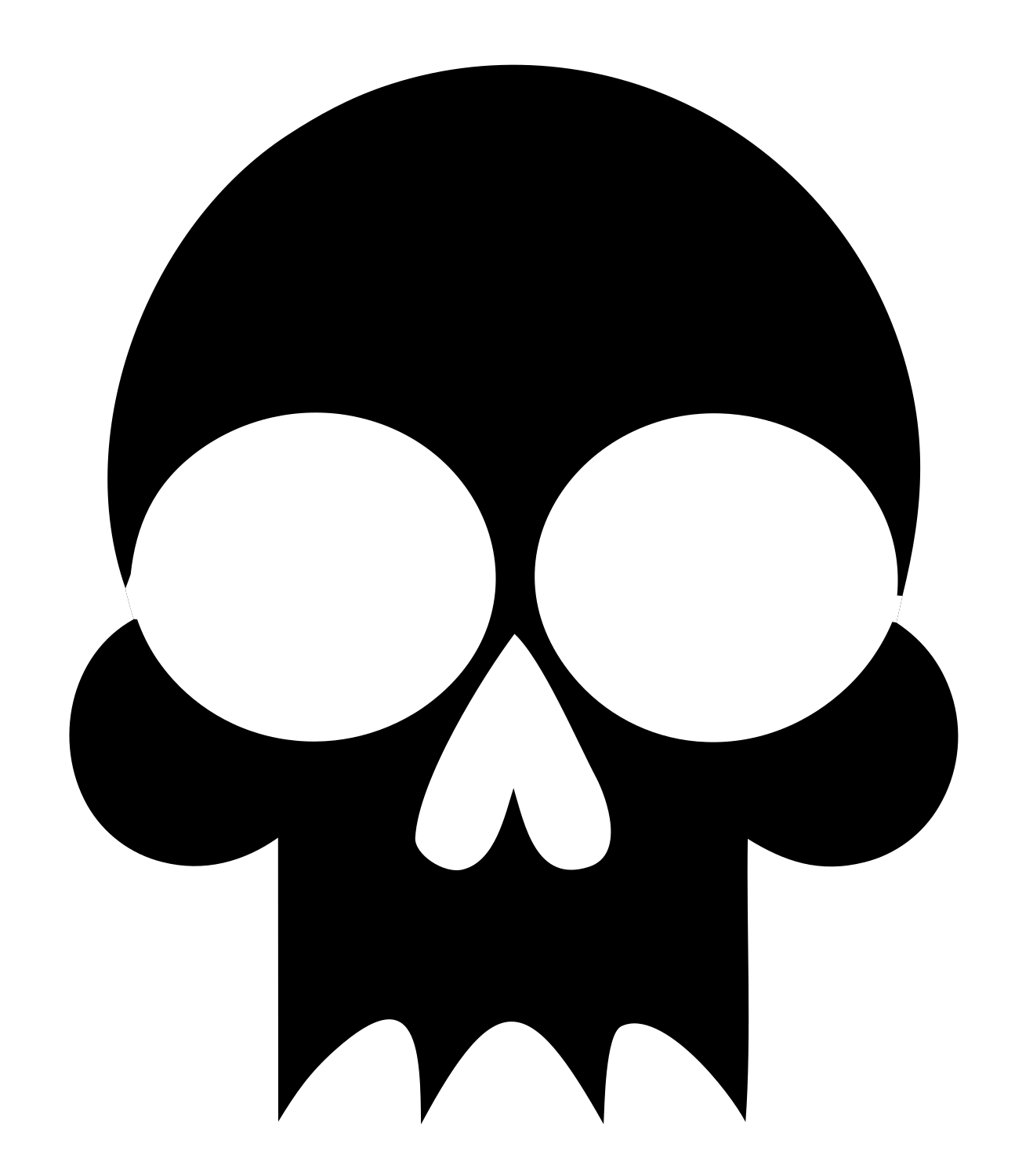 Bold Skull Cartoon Emblem #ffffff/#000000