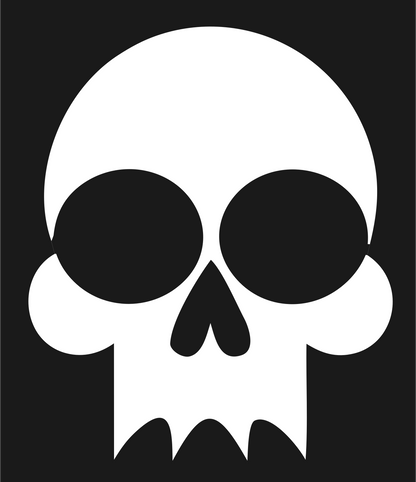 Bold Skull Cartoon Emblem #1a1a1a/#ffffff