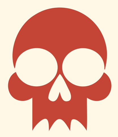 Bold Skull Cartoon Emblem #fff8e7/#c44536