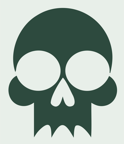 Bold Skull Cartoon Emblem #e8efe9/#2d4a3e