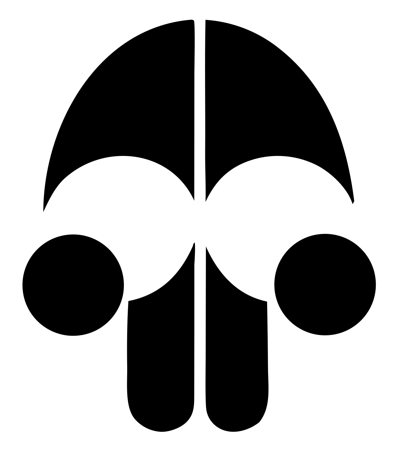 Bold Skull Minimal Crest #ffffff/#000000