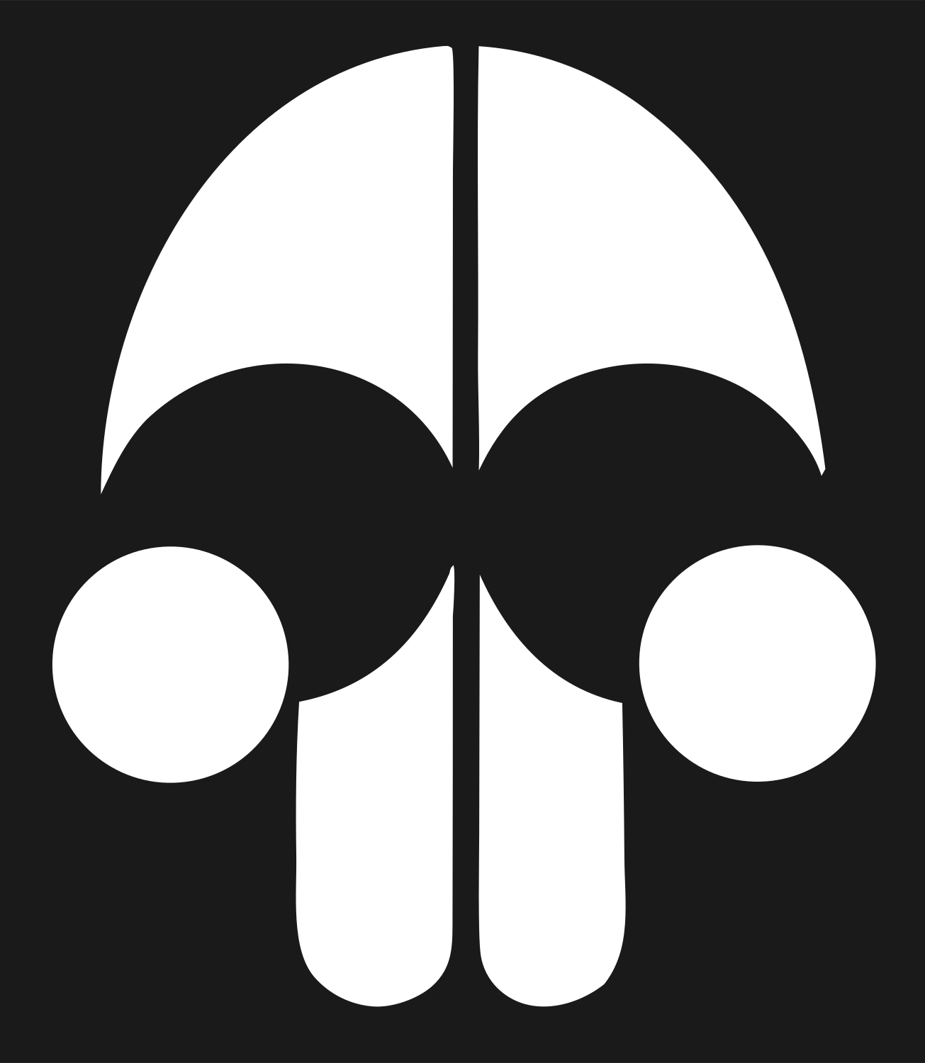 Bold Skull Minimal Crest #1a1a1a/#ffffff