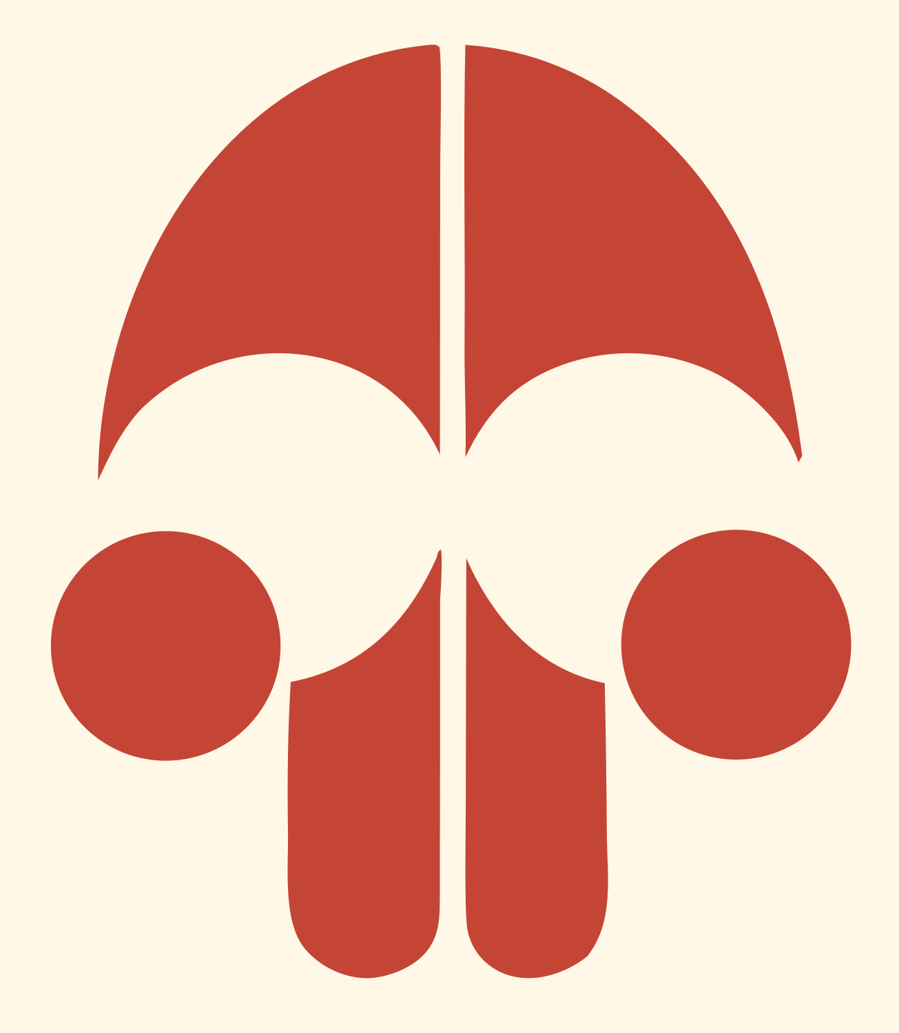 Bold Skull Minimal Crest #fff8e7/#c44536
