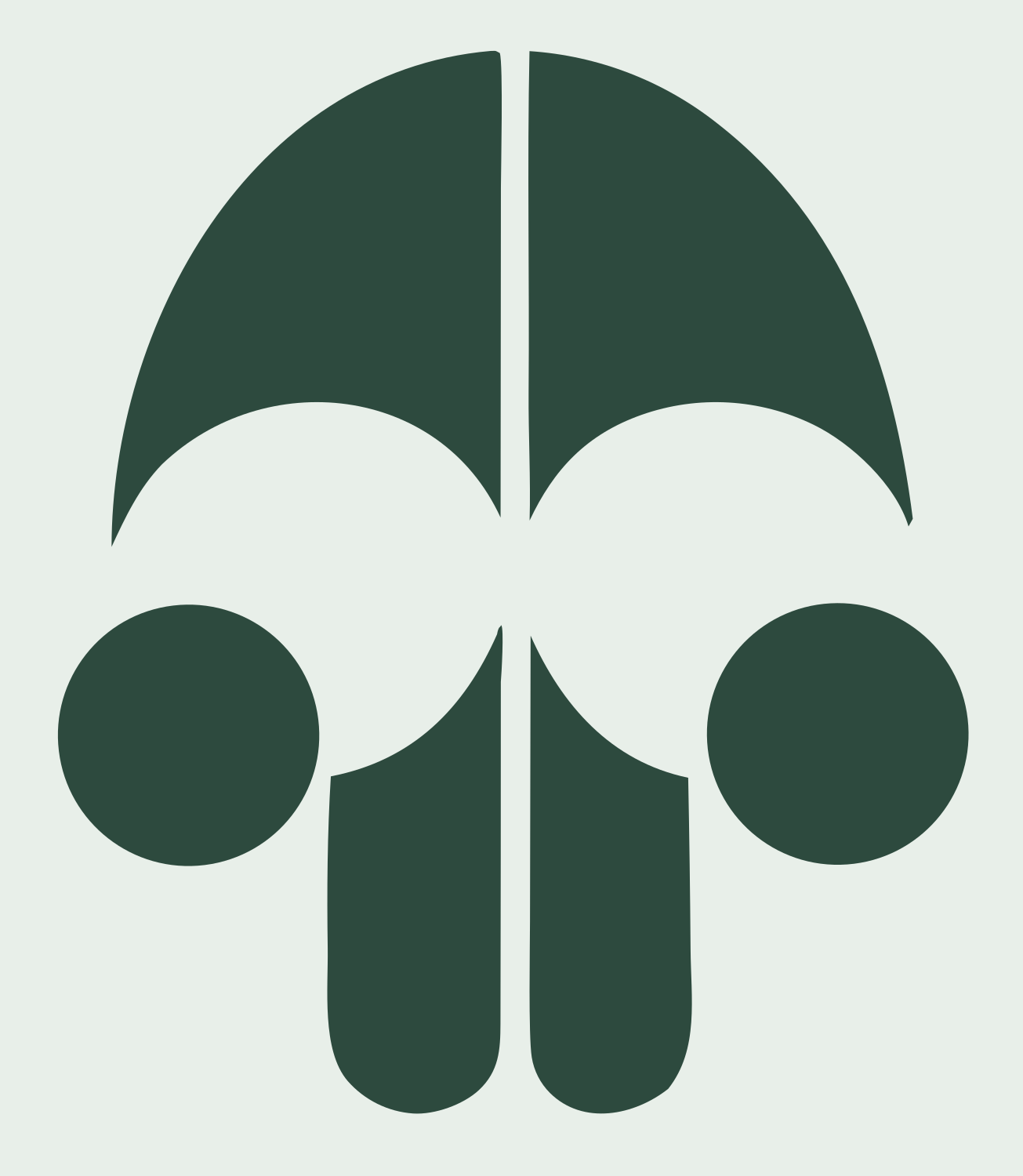 Bold Skull Minimal Crest #e8efe9/#2d4a3e