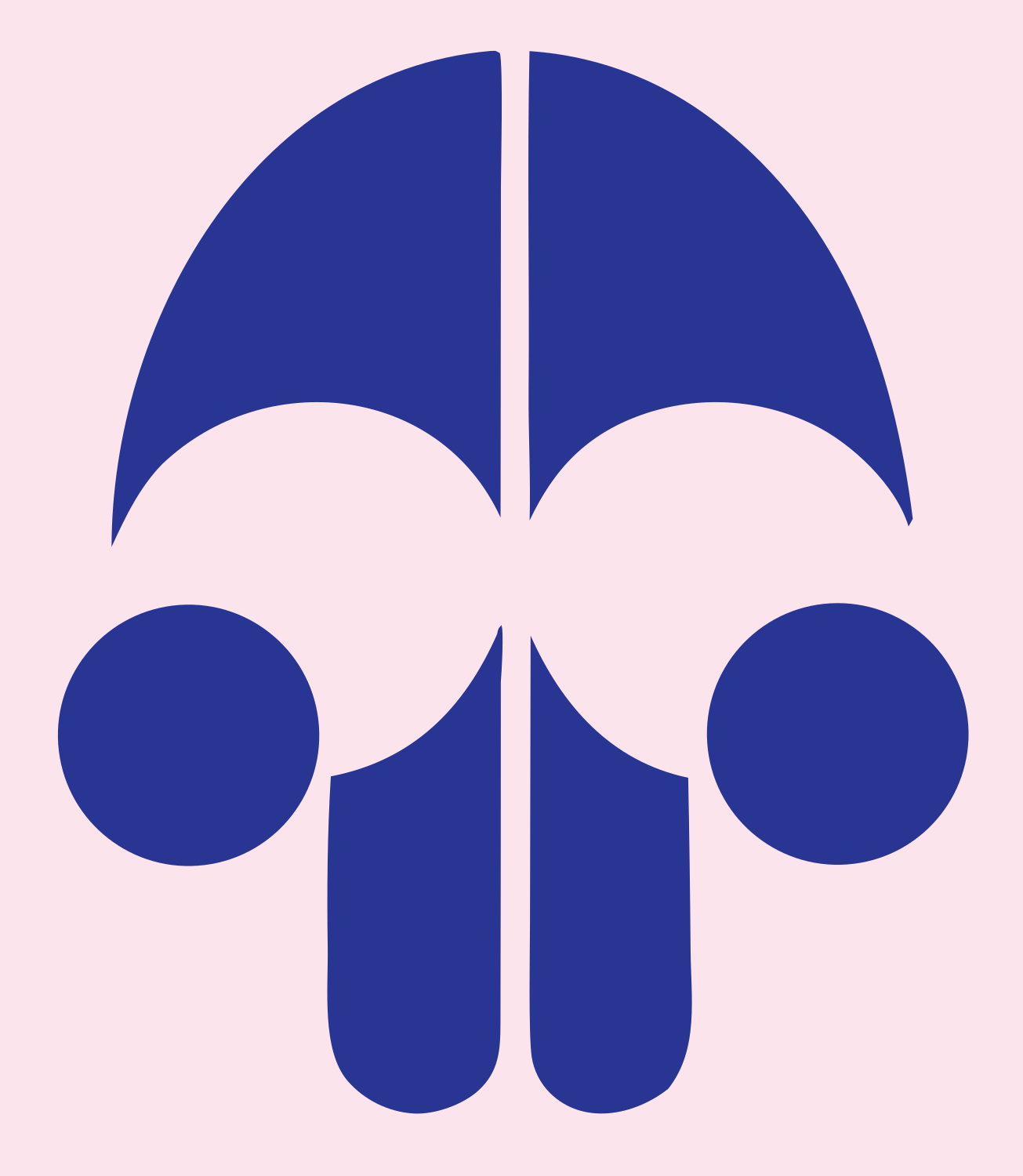 Bold Skull Minimal Crest #fce4ec/#283593