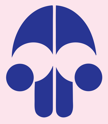 Bold Skull Minimal Crest #fce4ec/#283593