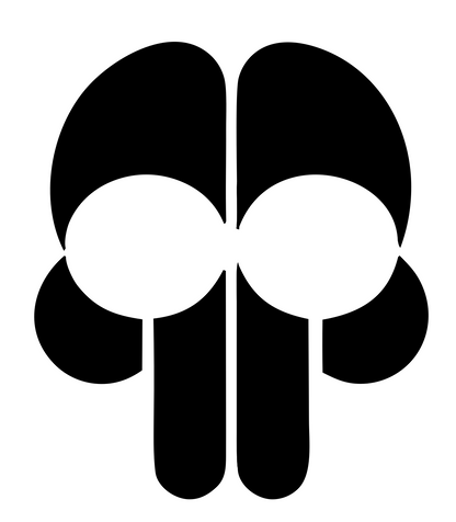 Bold Geometric Skull Logo #ffffff/#000000