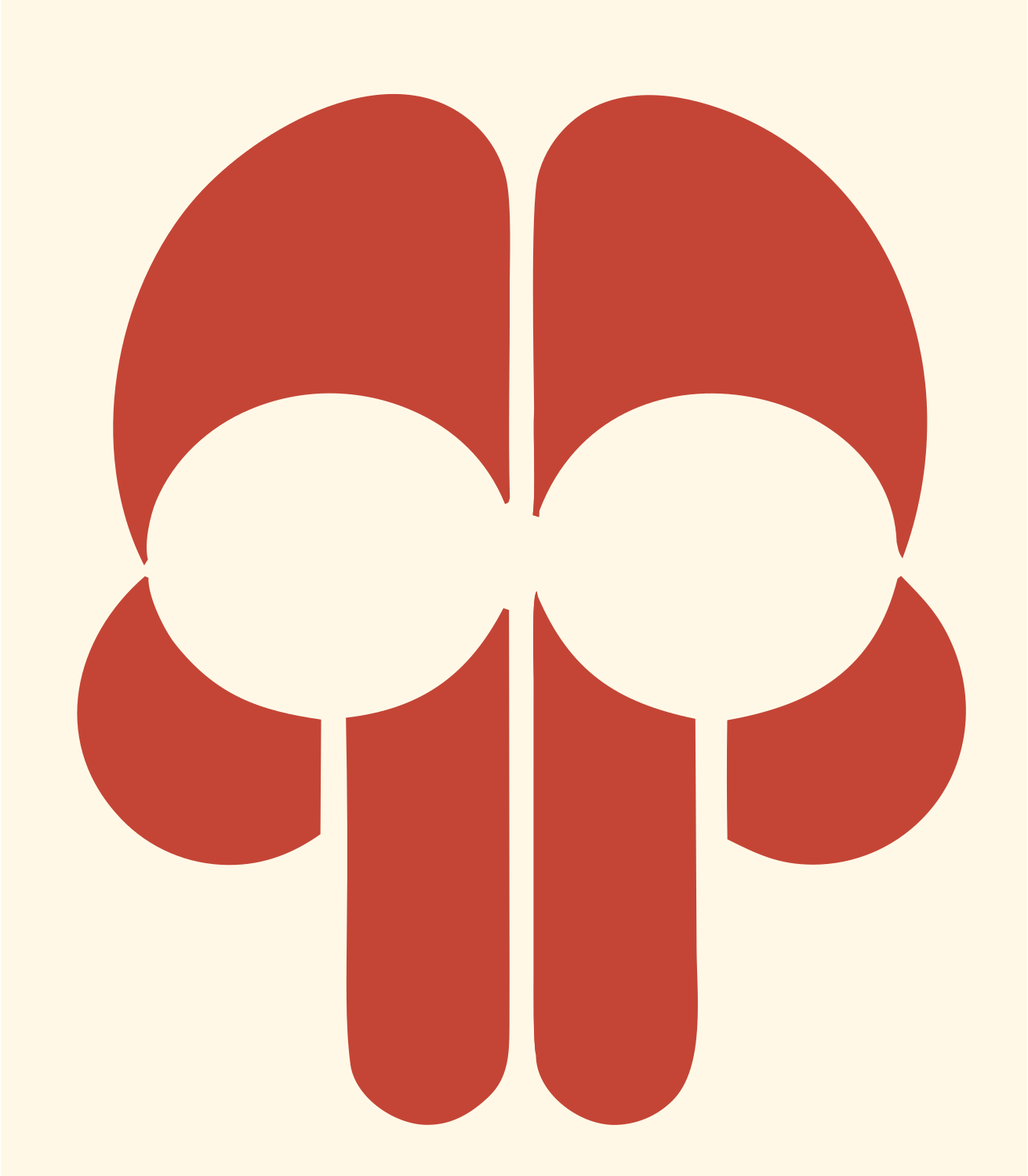Bold Geometric Skull Logo #fff8e7/#c44536