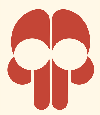 Bold Geometric Skull Logo #fff8e7/#c44536