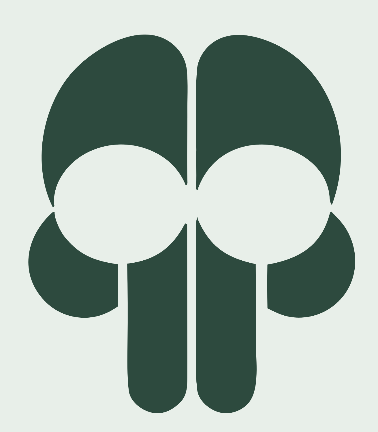 Bold Geometric Skull Logo #e8efe9/#2d4a3e