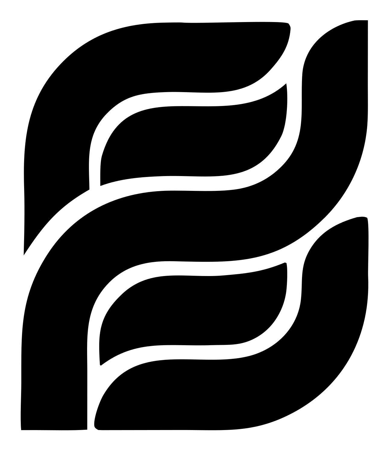 Bold Double Leaf Mark #ffffff/#000000