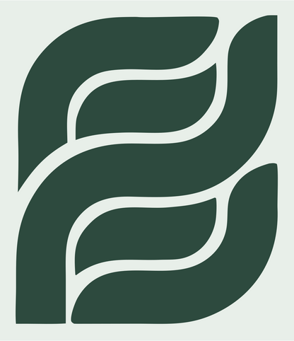 Bold Double Leaf Mark #e8efe9/#2d4a3e