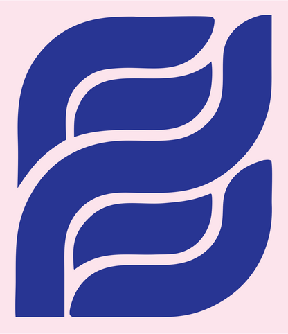 Bold Double Leaf Mark #fce4ec/#283593