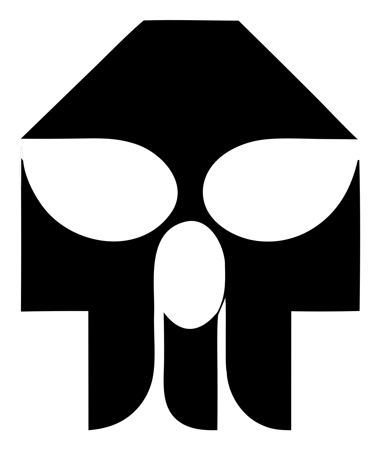 Bold Helmet Skull Crest #ffffff/#000000