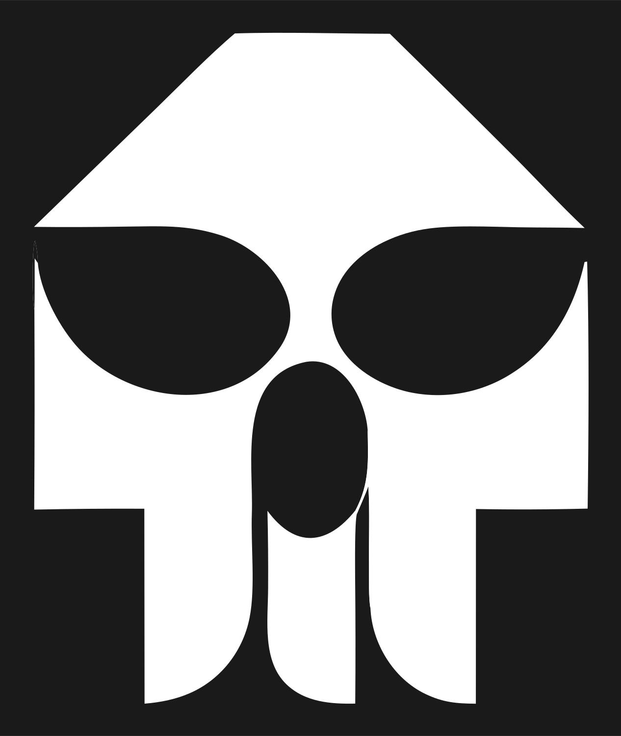 Bold Helmet Skull Crest #1a1a1a/#ffffff