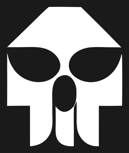 Bold Helmet Skull Crest #1a1a1a/#ffffff