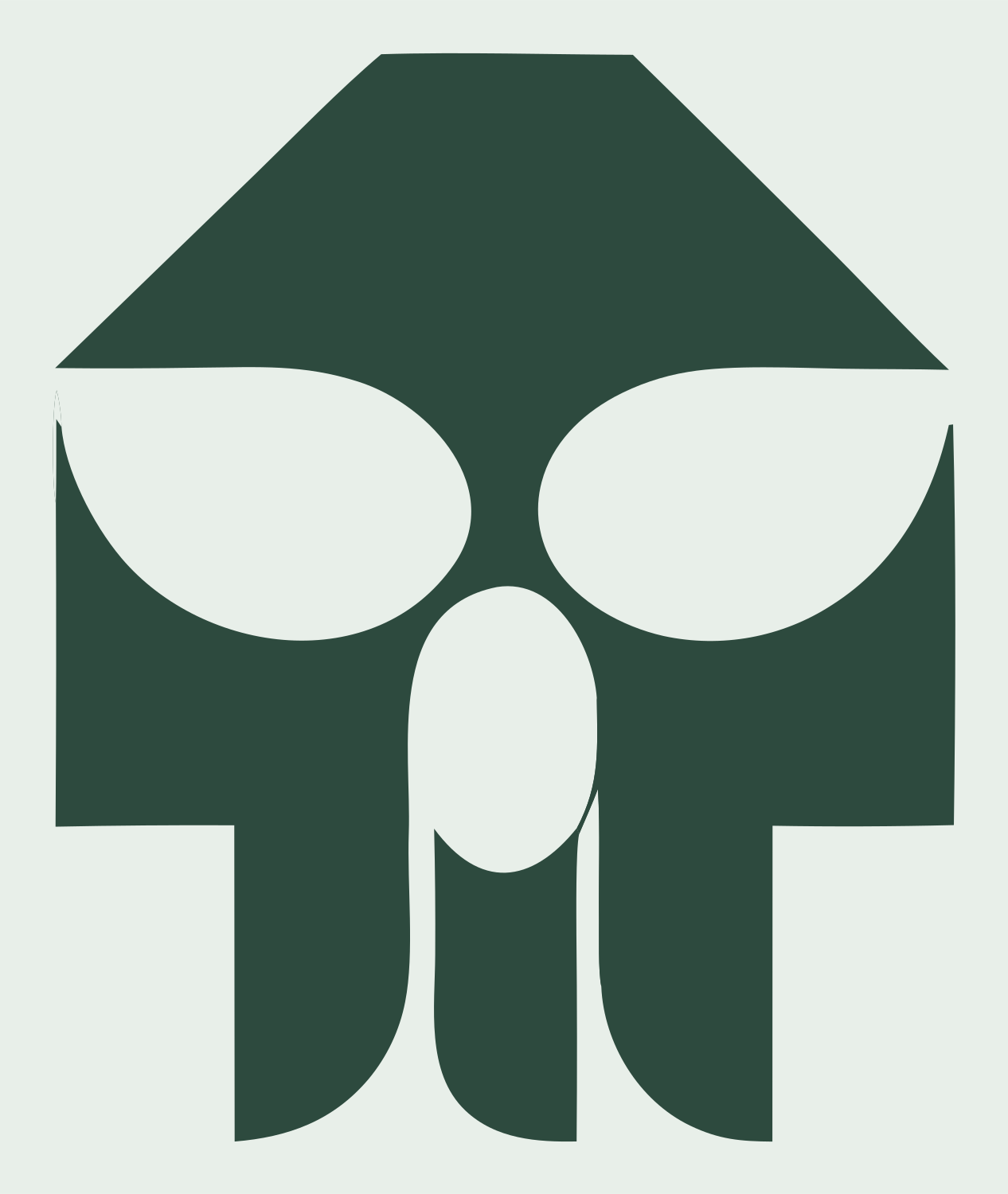 Bold Helmet Skull Crest #e8efe9/#2d4a3e