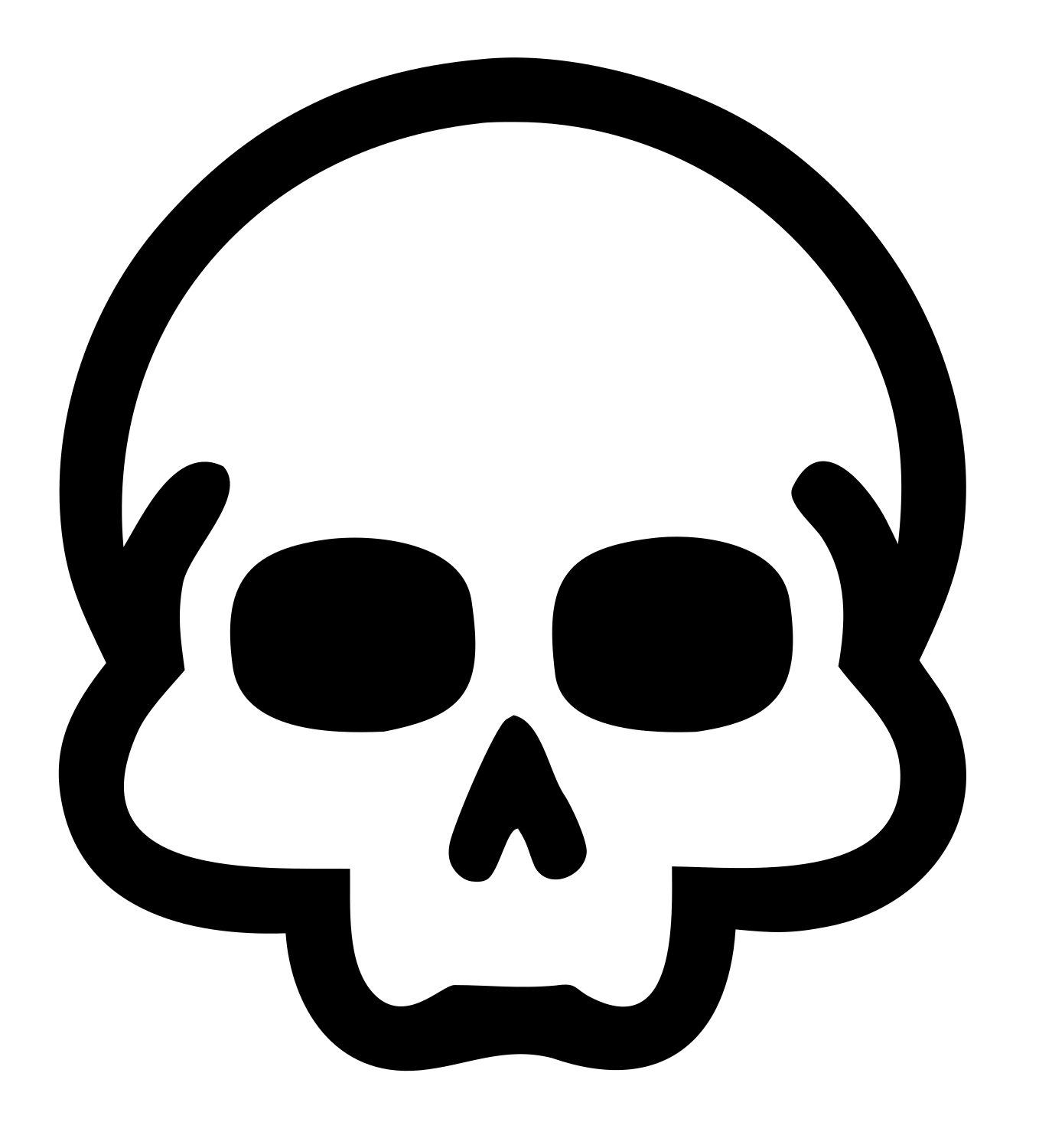Monoline Skull Face Logo #ffffff/#000000