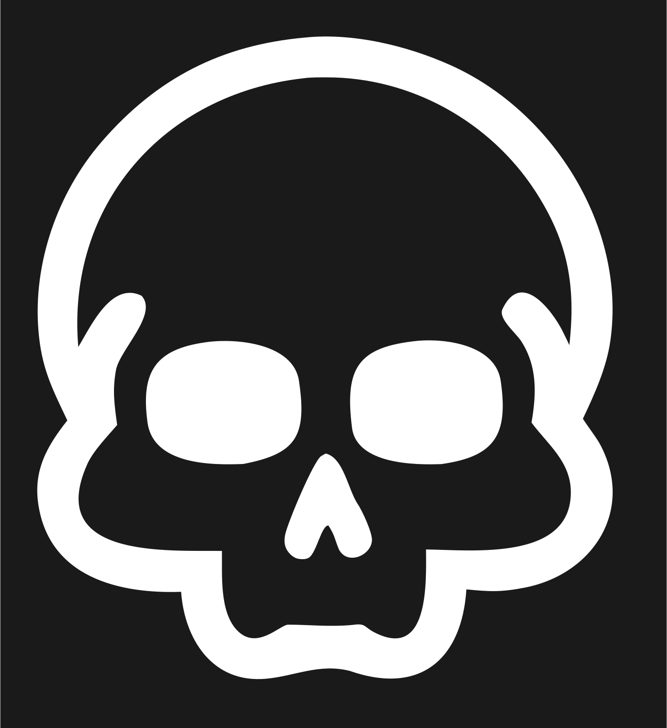 Monoline Skull Face Logo #1a1a1a/#ffffff