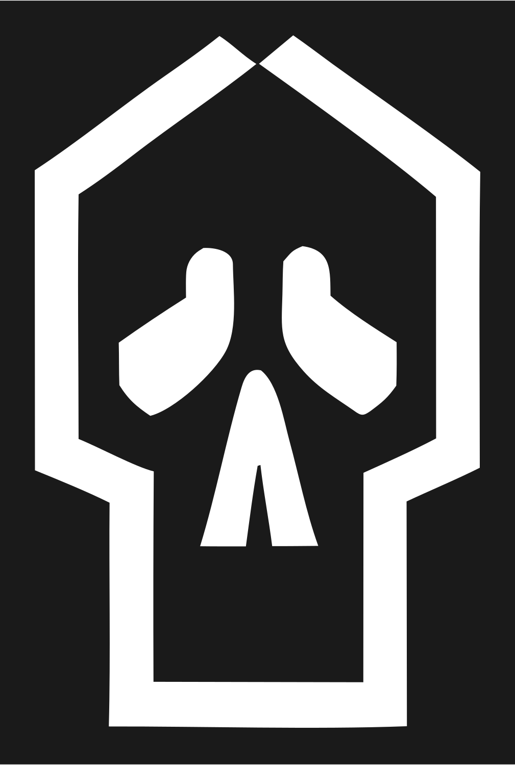 Geometric Skull Outline Badge #1a1a1a/#ffffff
