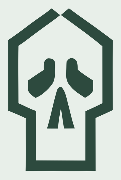 Geometric Skull Outline Badge #e8efe9/#2d4a3e
