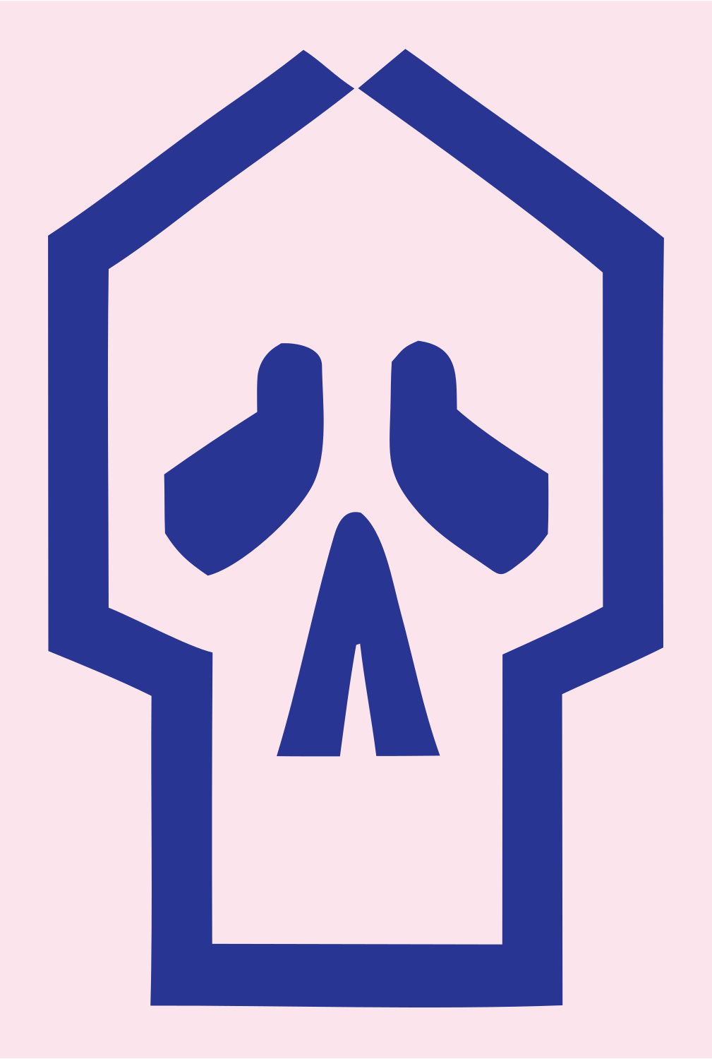 Geometric Skull Outline Badge #fce4ec/#283593