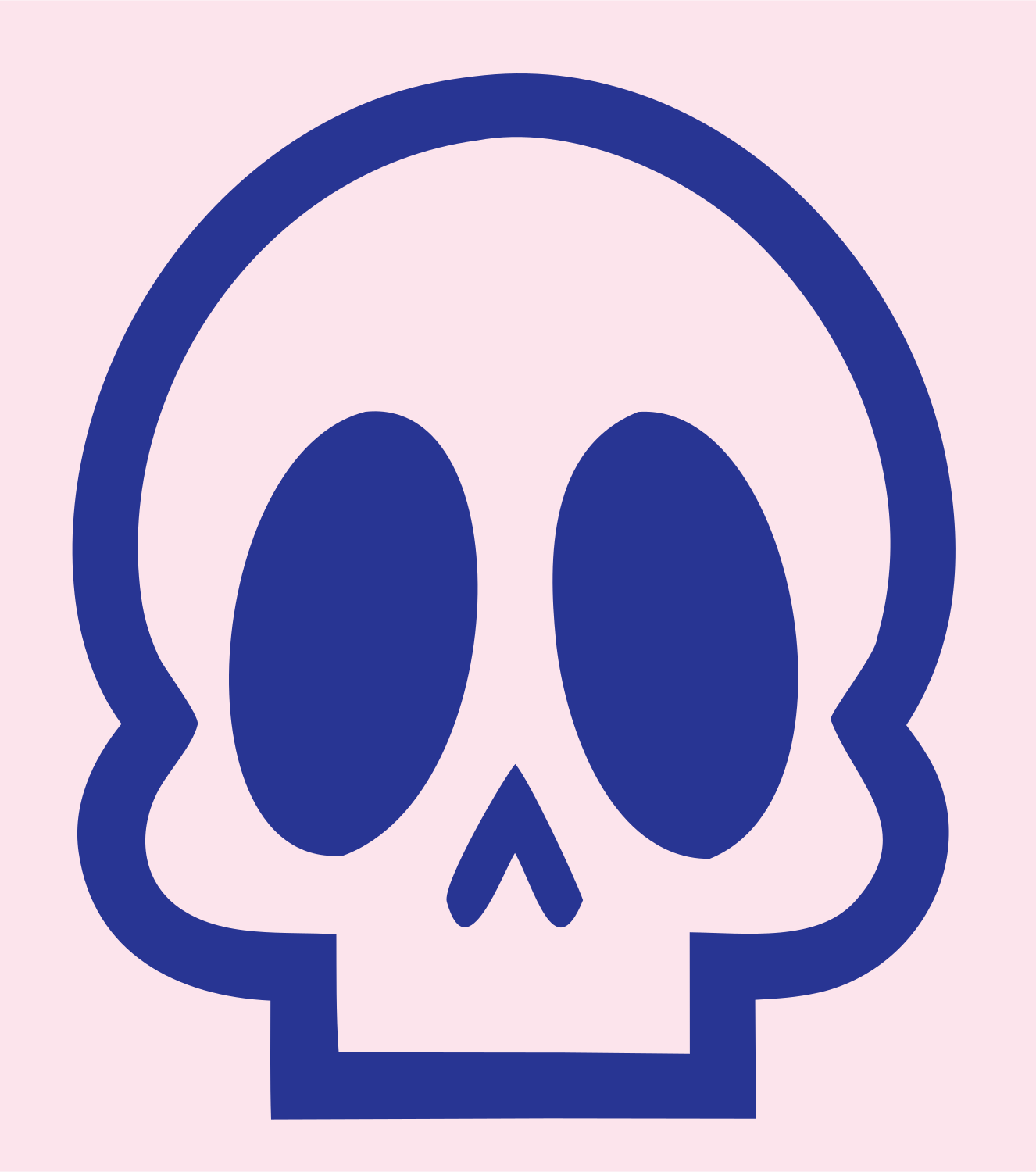 Cartoon Skull Monoline Mark #fce4ec/#283593