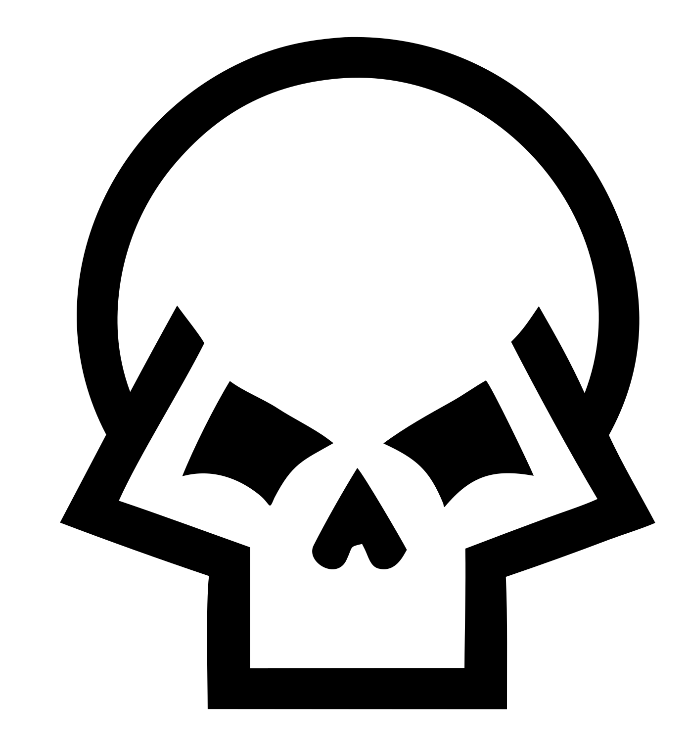 Angry Skull Monoline Emblem #ffffff/#000000