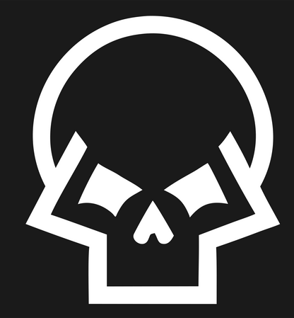 Angry Skull Monoline Emblem #1a1a1a/#ffffff