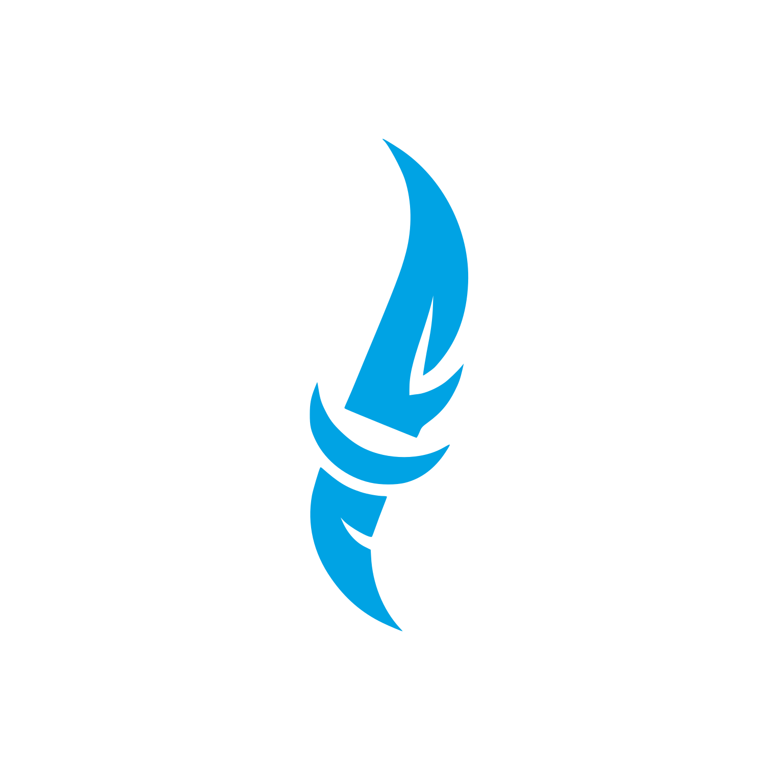 Abstract Sword Flame Logo #00a3e4