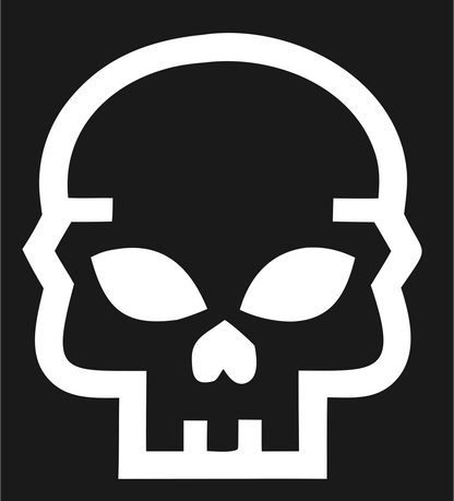 Monoline Skull Jawbone Mark #1a1a1a/#ffffff