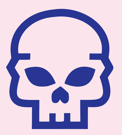 Monoline Skull Jawbone Mark #fce4ec/#283593