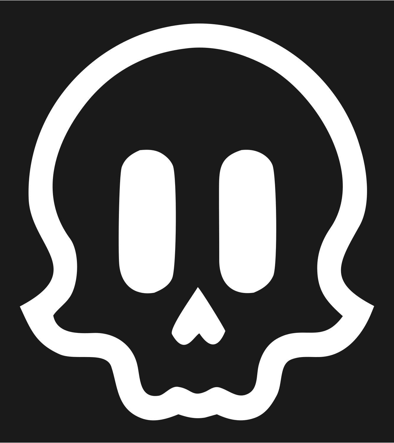 Cute Skull Monoline Icon #1a1a1a/#ffffff