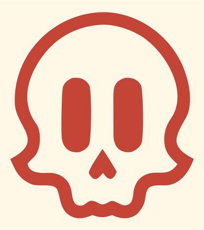 Cute Skull Monoline Icon #fff8e7/#c44536
