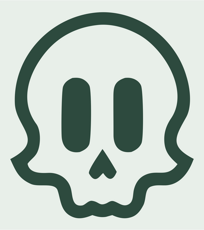 Cute Skull Monoline Icon #e8efe9/#2d4a3e