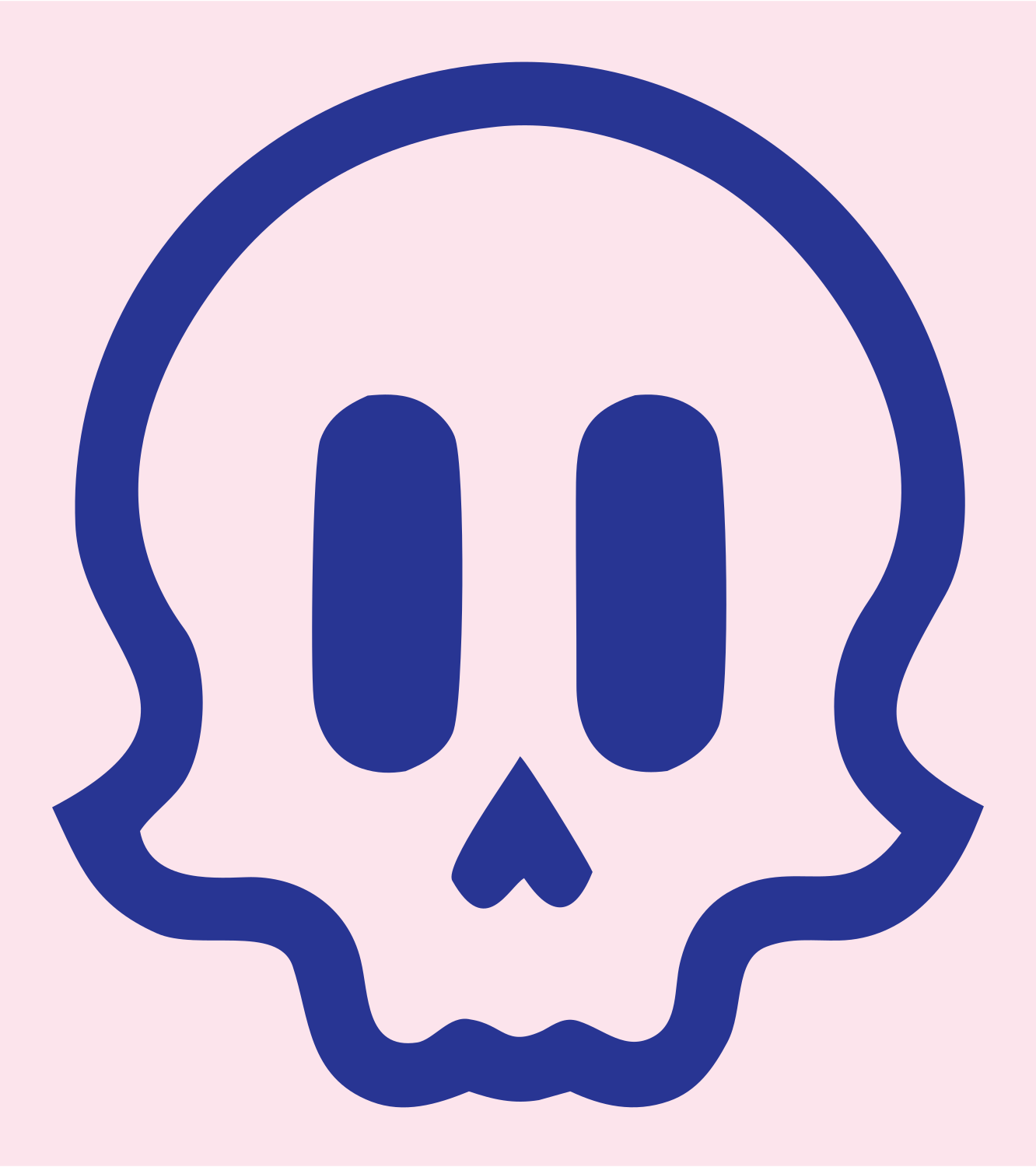 Cute Skull Monoline Icon #fce4ec/#283593