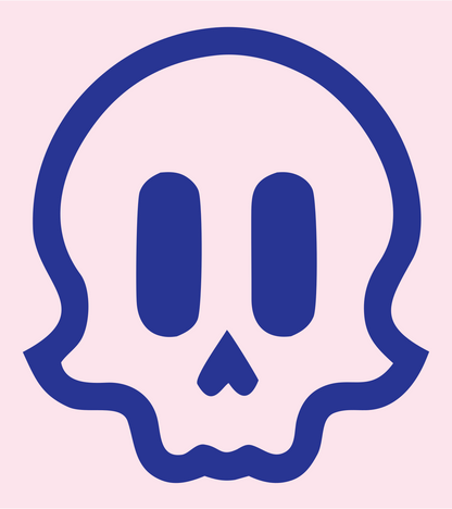 Cute Skull Monoline Icon #fce4ec/#283593