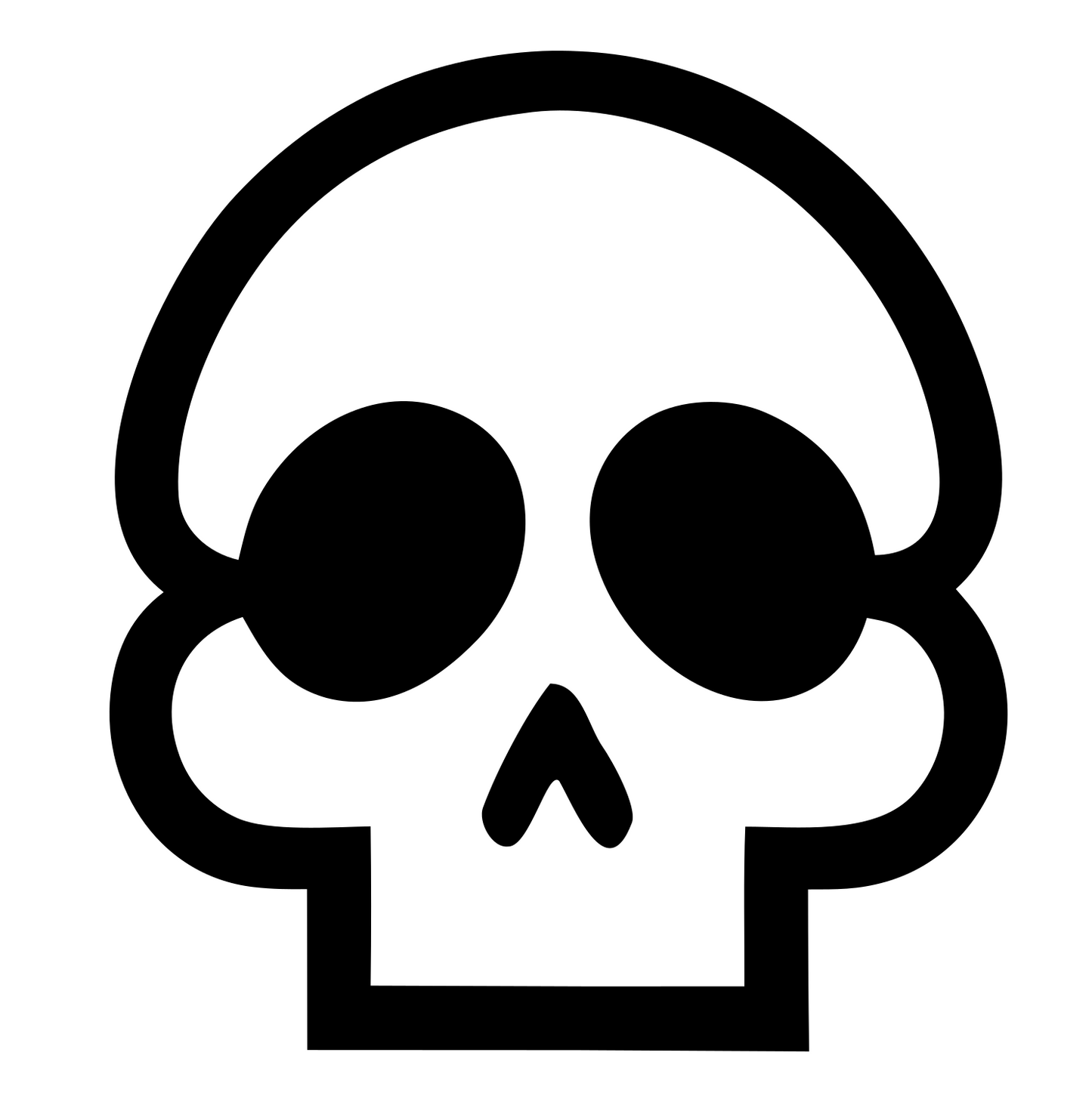 Monoline Skull Cheekbone Badge #ffffff/#000000