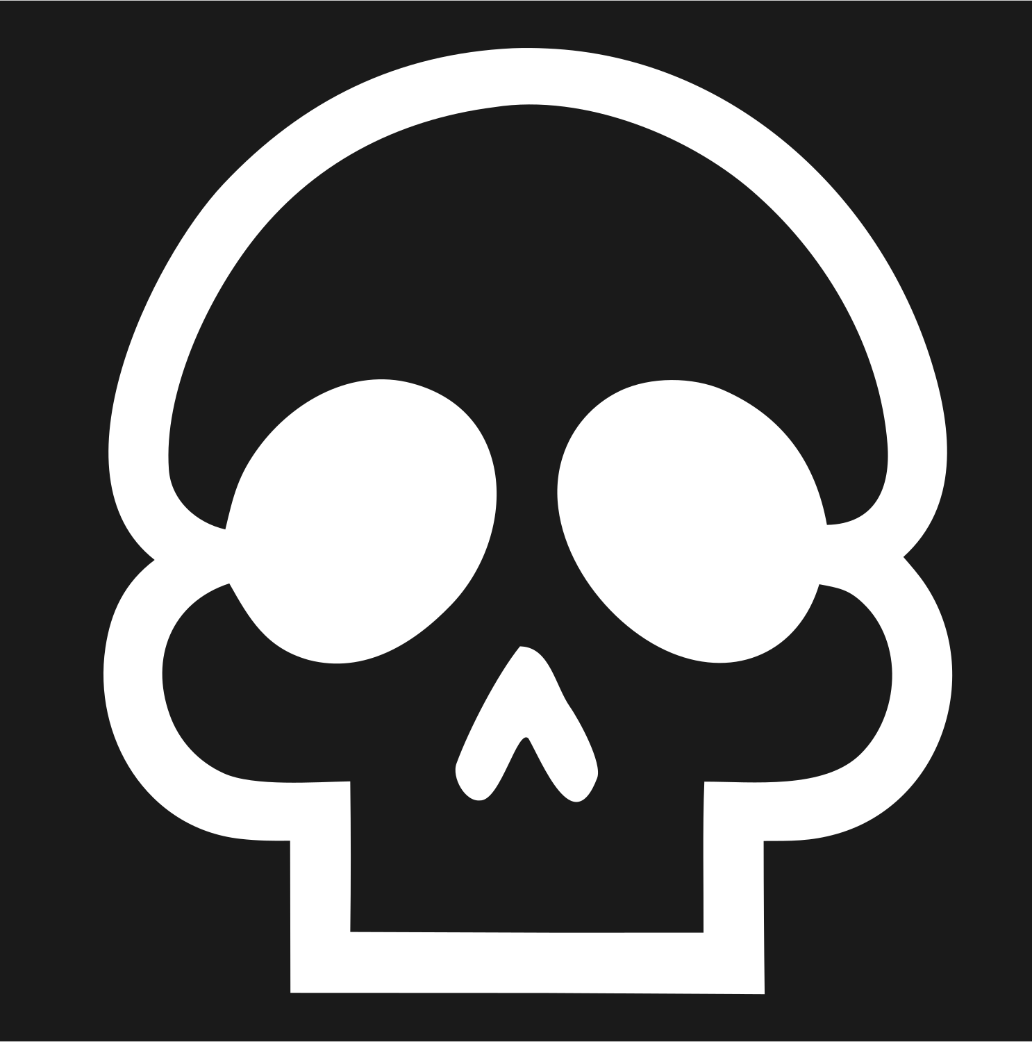 Monoline Skull Cheekbone Badge #1a1a1a/#ffffff