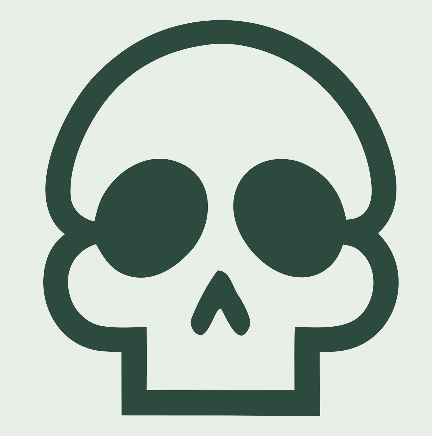 Monoline Skull Cheekbone Badge #e8efe9/#2d4a3e