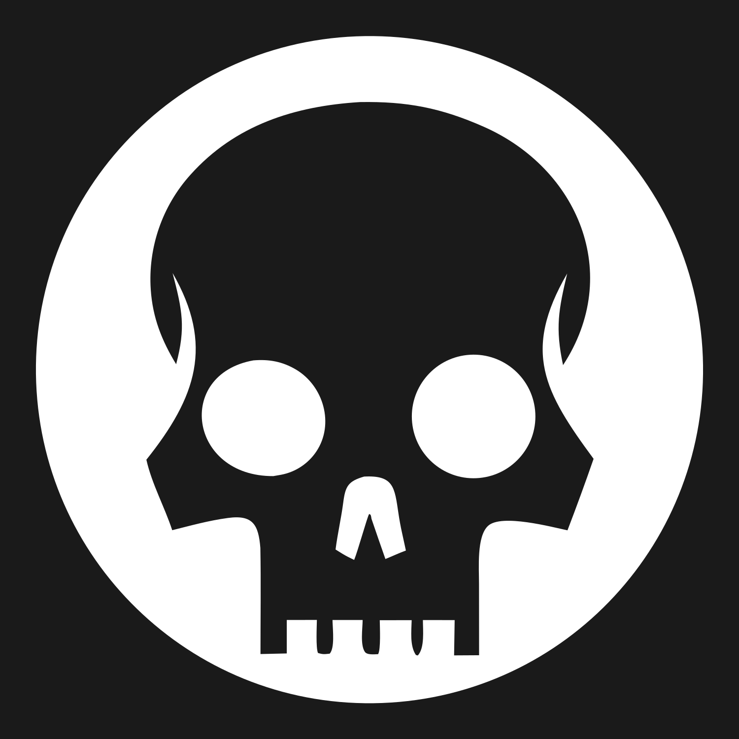 Skull Circle Badge #1a1a1a/#ffffff