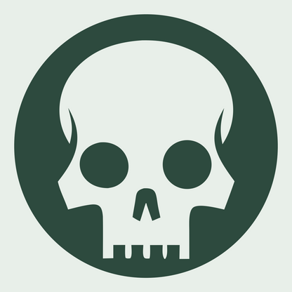 Skull Circle Badge #e8efe9/#2d4a3e