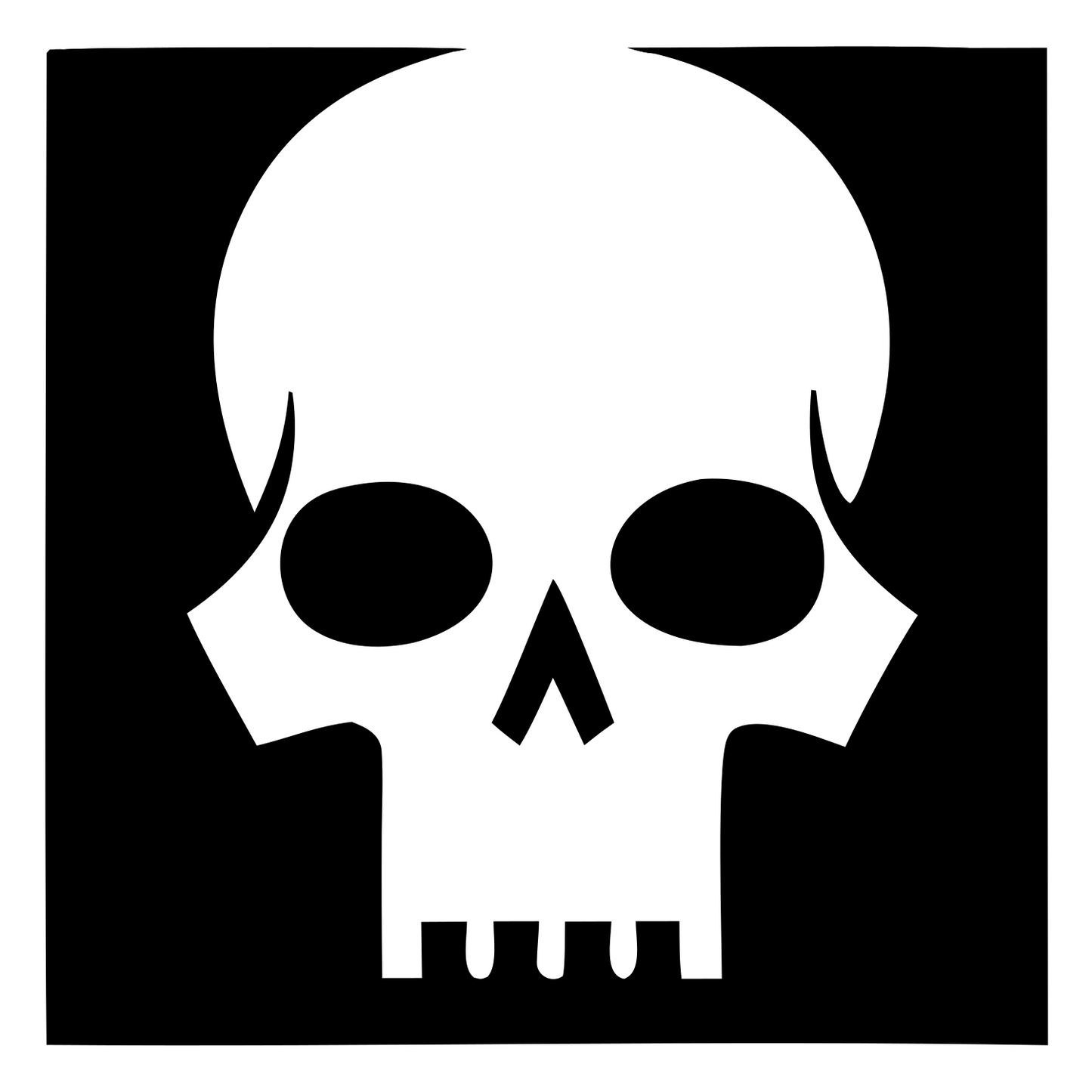 Skull Square Cutout Mark #ffffff/#000000