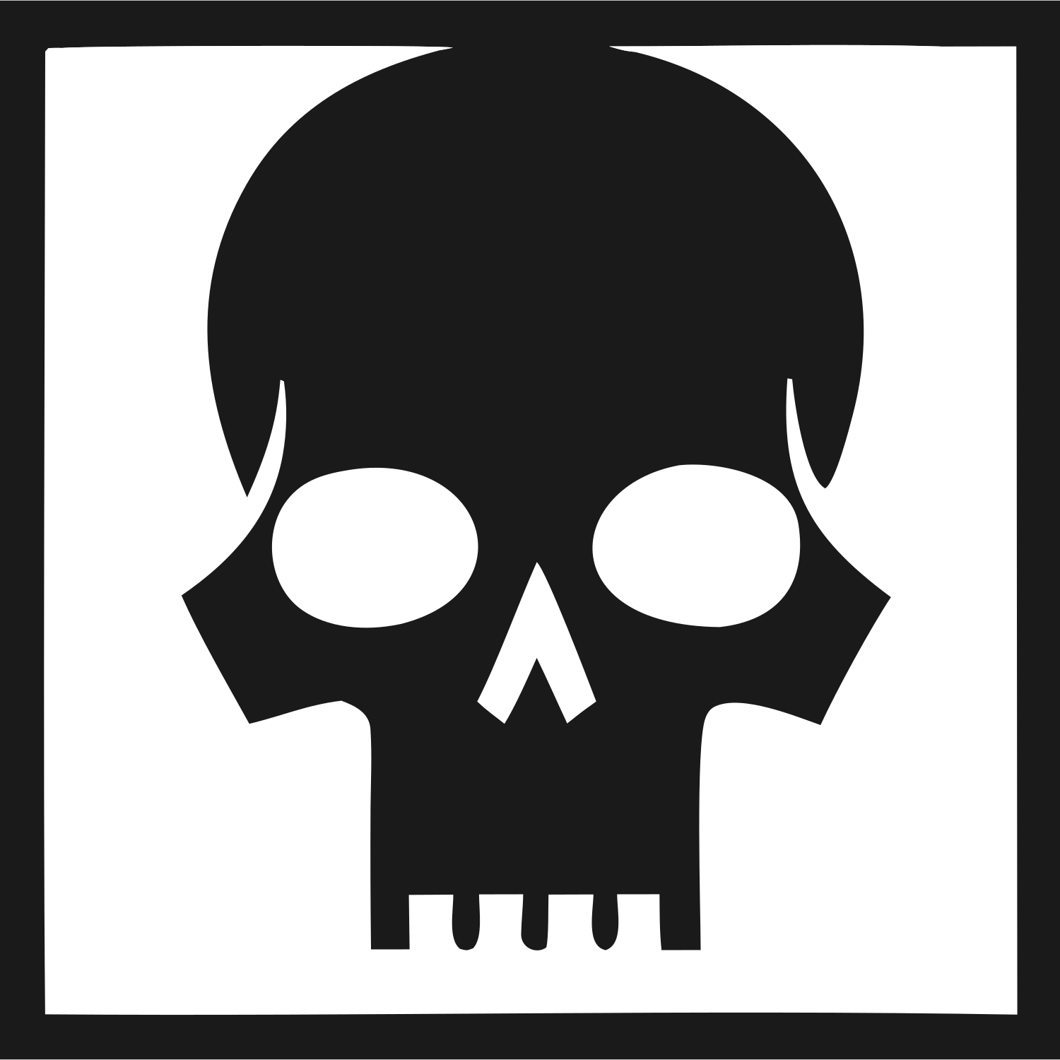 Skull Square Cutout Mark #1a1a1a/#ffffff